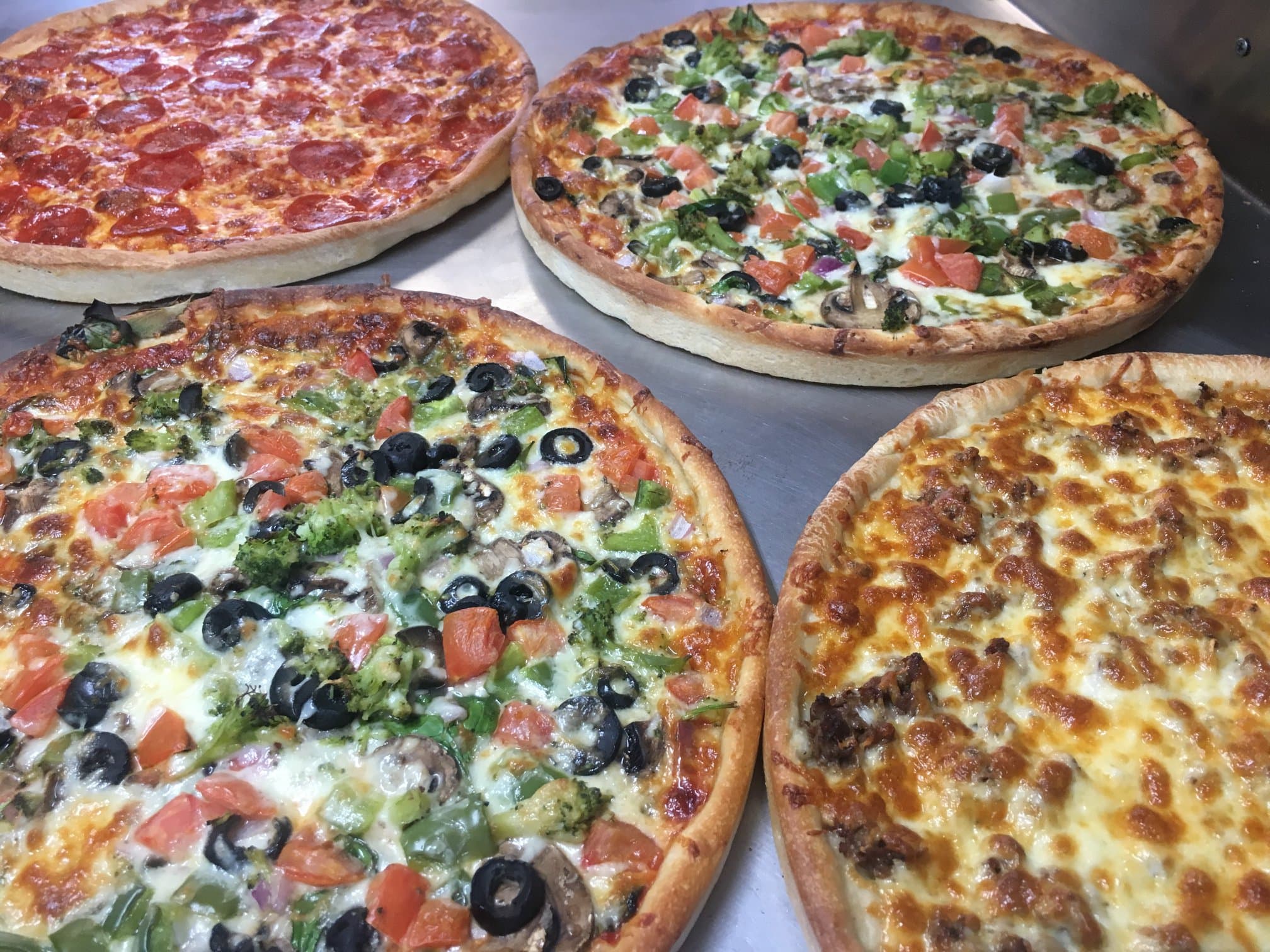 Variety of specialty pizzas